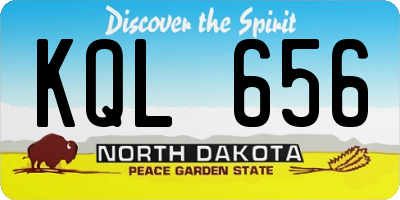 ND license plate KQL656