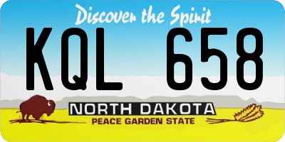 ND license plate KQL658