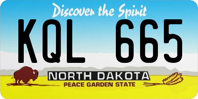 ND license plate KQL665