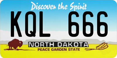 ND license plate KQL666