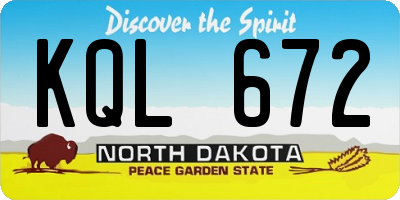 ND license plate KQL672