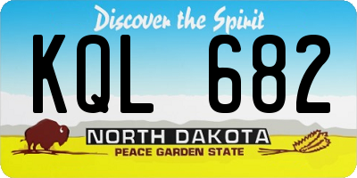 ND license plate KQL682