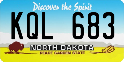 ND license plate KQL683