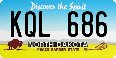ND license plate KQL686