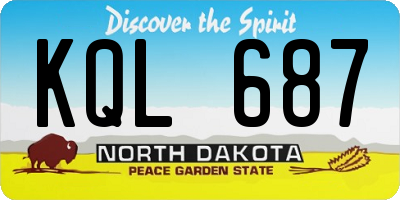 ND license plate KQL687