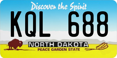 ND license plate KQL688