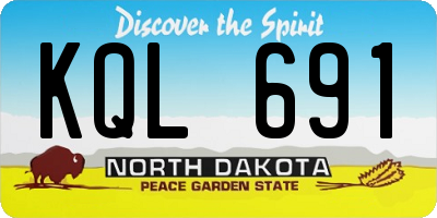 ND license plate KQL691