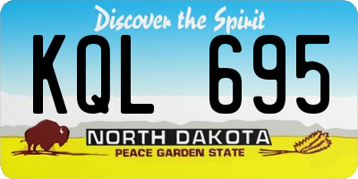 ND license plate KQL695