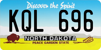 ND license plate KQL696