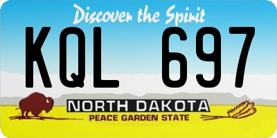 ND license plate KQL697