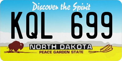 ND license plate KQL699