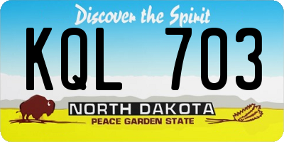 ND license plate KQL703