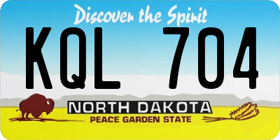 ND license plate KQL704