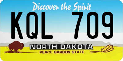 ND license plate KQL709