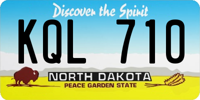 ND license plate KQL710