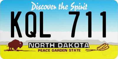 ND license plate KQL711