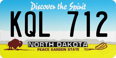 ND license plate KQL712