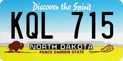 ND license plate KQL715