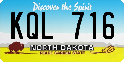 ND license plate KQL716
