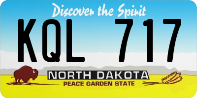 ND license plate KQL717