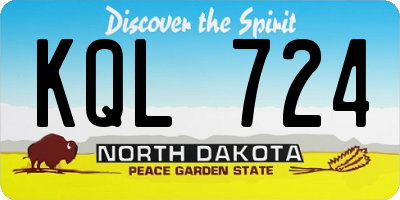 ND license plate KQL724