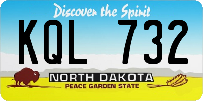 ND license plate KQL732