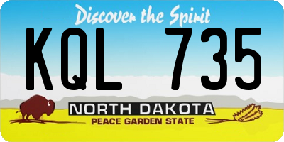 ND license plate KQL735