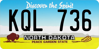 ND license plate KQL736