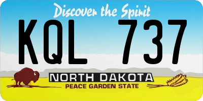 ND license plate KQL737