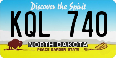 ND license plate KQL740