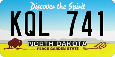 ND license plate KQL741