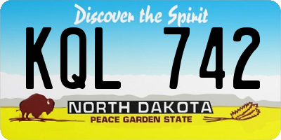 ND license plate KQL742