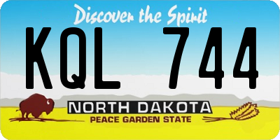 ND license plate KQL744