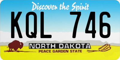 ND license plate KQL746