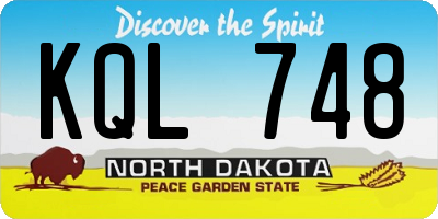 ND license plate KQL748