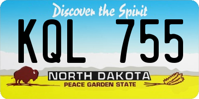 ND license plate KQL755