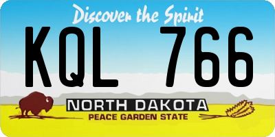 ND license plate KQL766