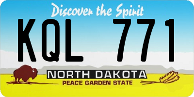 ND license plate KQL771