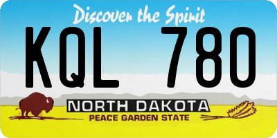 ND license plate KQL780