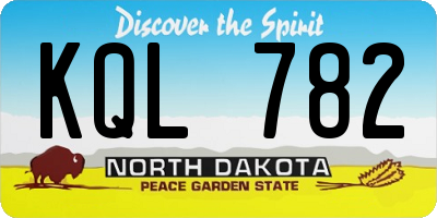 ND license plate KQL782