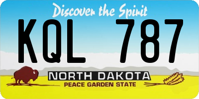 ND license plate KQL787