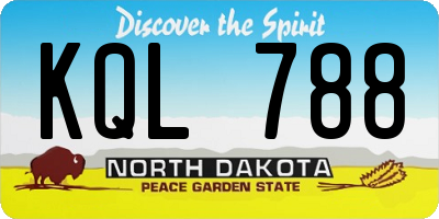 ND license plate KQL788