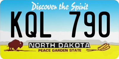 ND license plate KQL790