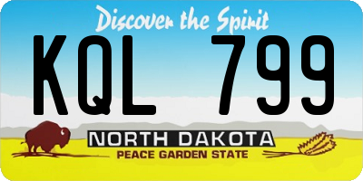 ND license plate KQL799