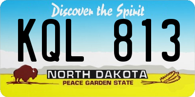 ND license plate KQL813
