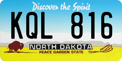ND license plate KQL816