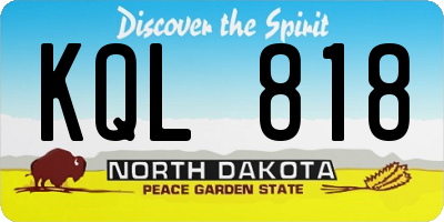 ND license plate KQL818