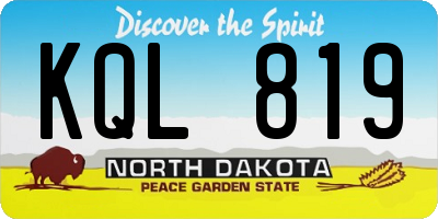 ND license plate KQL819