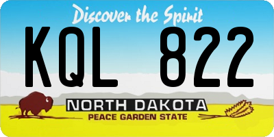 ND license plate KQL822