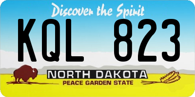 ND license plate KQL823